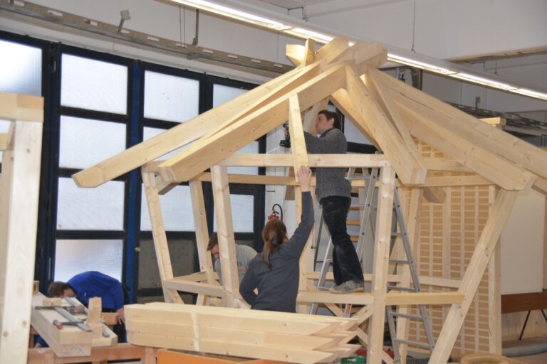 Die Förderrichtlinie ‚Holz-Wissen‘ bietet u. a. die Möglichkeit der Förderung studentischer Projekte zur Neuentwicklung von Holzkonstruktionen (Bildquelle: Leif Peterson, FH Aachen).